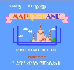 Mappy-Land (Japan) Title Screen